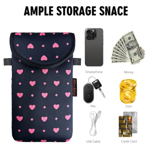 Image of Neoprene Phone Sleeve Pouch Case Bag for Men Women w /Crossbody Strap /Neck Lanyard for iPhone 17 /16 /15 /14 Pro Max, Samsung S25,Pixel 10