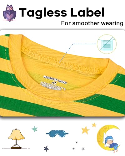 Image of DAUGHTER QUEEN Boys Pajamas 4 Pieces Long Set 100% Cotton Sleepwear Size 18 Months-12 Years