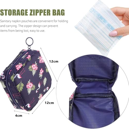 Image of Small Pouch for Women Girls Sanitary Napkin Bag Menstrual Pad Bag Makeup Organizer Mini Travel Pouch for Charger Earphone Accessories Organizer for Handbag & Purse (Dark Blue)