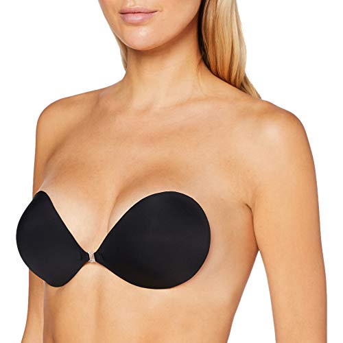 Bye Bra Invisible Bra Unsichtbar Klebe-BH, Selbstklebender BH für das Tragen von rückenfreie Outfits, wiederverwendbar bis zu 50 mal, Körbchenegröße A, Schwarz