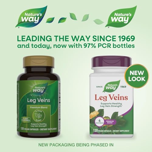 image for Nature's Way Leg Veins, Supports Healthy Leg Vein Strength*, 6-Herb Bl