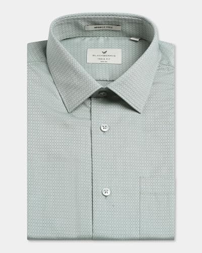 Image of Blackberrys Men's Cotton Solid Slim-Fit Formal Shirts