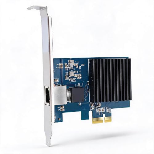 Tarjeta de Red PCIe 10Gbps, Adaptador Ethernet Multi Gigabit 2.5G 5G con PCIe 4.0 x1 Compatible con Linux para Servidor de Casa y PC de Juegos