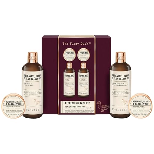 Baylis & Harding The Fuzzy Duck Bergamot Hemp & Sandalwood Mens Refreshing Bath Kit Gift Set (Pack of 1) - Vegan Friendly