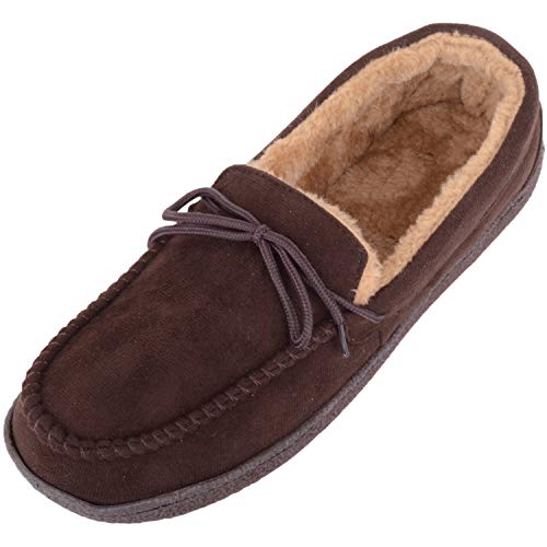 Chaussons mocassins homme polaire contre les pieds froids en hiver