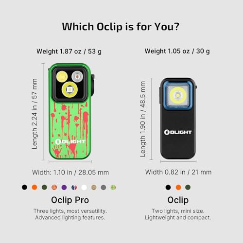 Image of OLIGHT Oclip Pro EDC Flashlight Clip-on Light, Rechargeable 500 Lumens with Three Lighting Solutions Type-C Charging, Magnetic Flash Lights for Signaling, Cycling, Outdoor or Indoor Use(Zombie Green)