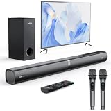 SunTrok Karaoke Soundbar with Subwoofer for TV and 2 Wireless Microphones