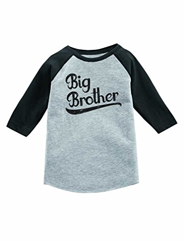 Gift for Big Brother Siblings Boys 3/4 Sleeve Baseball Jersey Toddler Shirt 5/6 Dark Gray