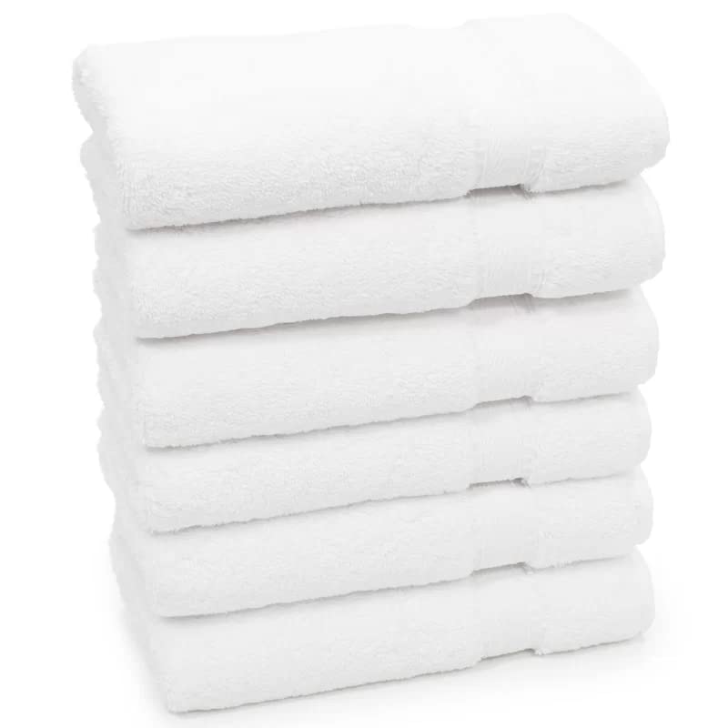 TOWELBAYLuxury Hand Towel Pack of 4 & 6 100% Egyptian Cotton Super Soft & Thick Absorbent 500 GSM Hotel Quality Premium White Hand Towel 50 x 85 cm (6)
