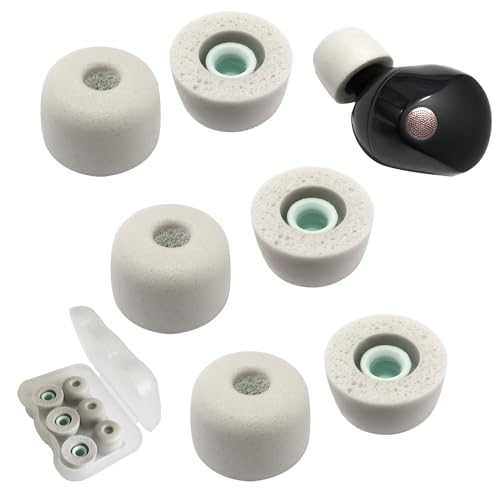 Image of Luckvan Memory Foam Eartips for Sony WF-1000XM5 Earbuds Tips for WF-1000XM5 WF-1000XM4 Case 3 Pairs Gray Large