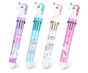 Samvardhan 10 in 1 UNICORN Ball PEN I ballpoint I Ball Pen I Gel pen I Pen I Writing tool (Pack of 4, Random color)