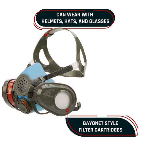 Parcil Distribution T-61 Half Face Respirator - Double Activated Charcoal Air Filter – Industrial Grade Quality #TOP1