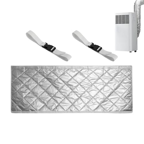 Cubierta de manguera de CA ajustable, tubo de escape de aire acondicionado, cubierta de aislamiento, de manguera acolchada de 100 cm con correa de hebilla, diseño de tela con aislamiento térmico