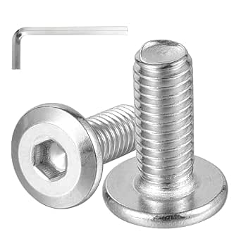 M6 X 35mm Bolt M6 X 35mm 20Pcs Flat Head Hex Socket Cap Screws Bolts, 304 Stainless Steel Furniture Bolts Full Thread Black Oxide Hex Spanner M6 35mm Bolt