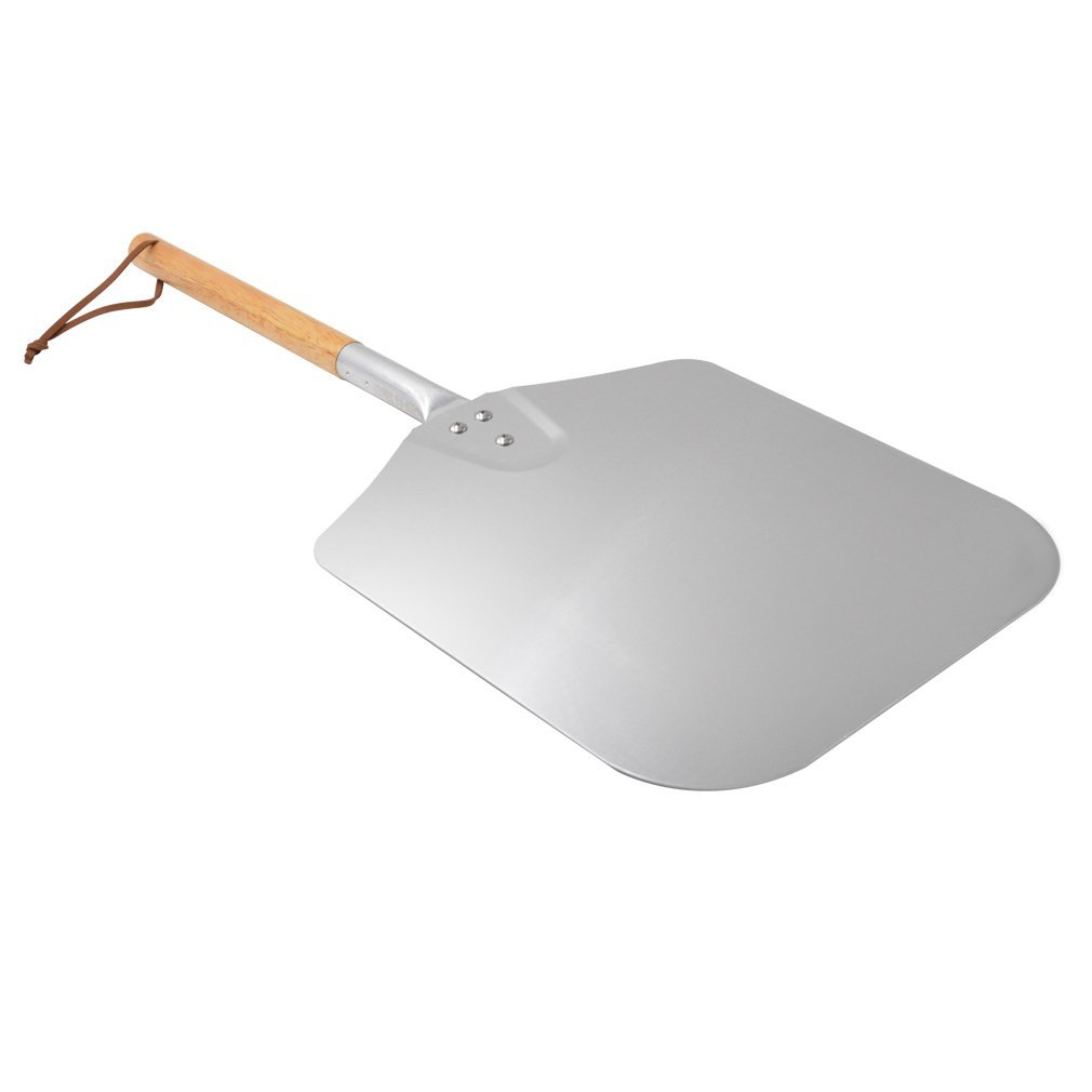 onlyfireonly fire Large Aluminum Pizza Peel, with Wooden Handle, 12" x 14" for Baking Handmade Pizza, 28" Overall, For Any Outdoor Or Indoor Pizza Grill Oven