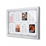 Danieli - Bacheca Certificata per Esterno IP56, Vetro di Sicurezza, Ermetica - Bacheca in Alluminio, Magnetica da Esterno 90x60 con 2 Chiavi - Per Muri e Ringhiere (8xA4)