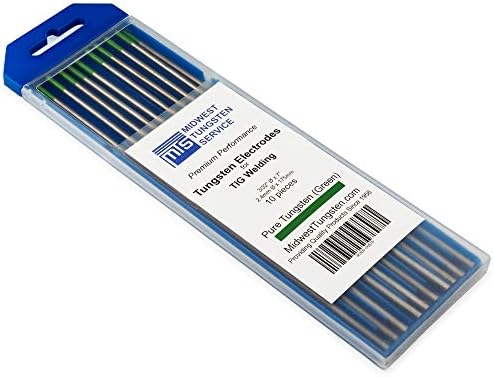 Tig Welding Tungsten Electrodes Pure Tungsten (green, Wp) 10-Pack (3/32")