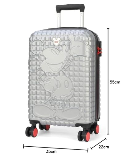 Mala de Bordo do Mickey Prata com Rodas 360 by Luxcel Ref.10350