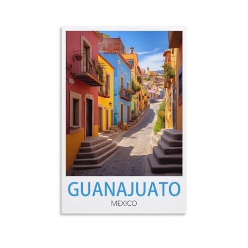 Affiche Guanajuato Mexique vintage pour déco salon et chambre