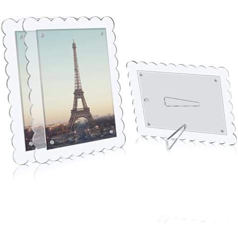 GDGZJJD 3 Pack Scalloped Acrylic Frames Cover