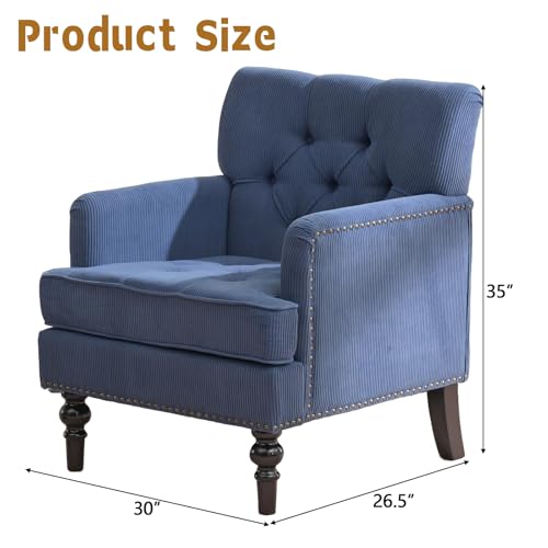 Sillón Plegable Tela Azul miniatura 2