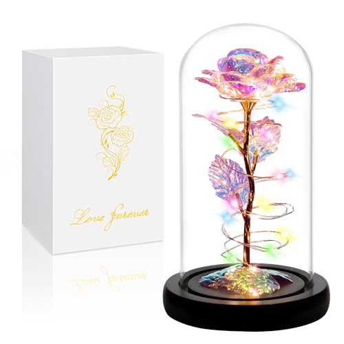 Childom Birthday Gifts for Women,Flowers for Delivery Prime,Colorful Rainbow Rose