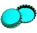 50 Turquoise Blue Metallic Bottle Caps Shiny Colors Craft Linerless