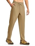 TBMPOY Mens Hiking Pants Lightweight Quick Dry 3 Pockets Travel Fishing Water-Resistant Athletic Workout Sweatpants Khaki Green 3XL
