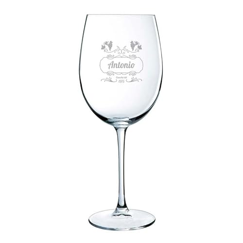 CALLE DEL REGALO | Copas de vino personalizadas | 1 copa | Copa de Cristal Grabada para Vino con el Nombre o Texto que quieras