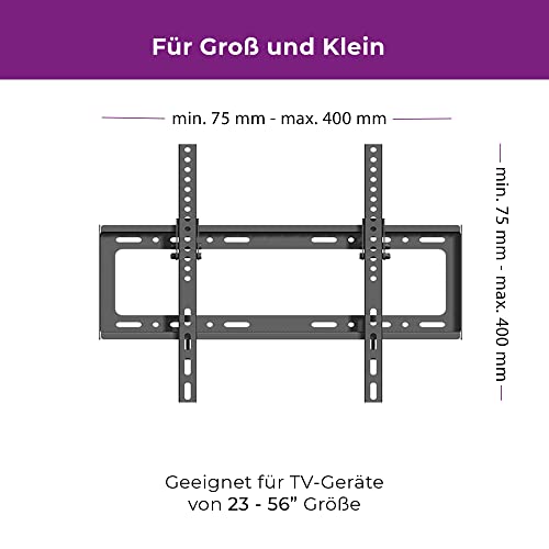 Support mural TV LCD TECHLY 32 à 55 pouces fixe noir max 30 kg