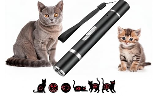 SkitCat 7-in-1 Cat Laser Toy â€“ 5 Laser Patterns + Flashlight + UV Light â€“ Interactive Pet Exercise Toy for Cats & Kittens