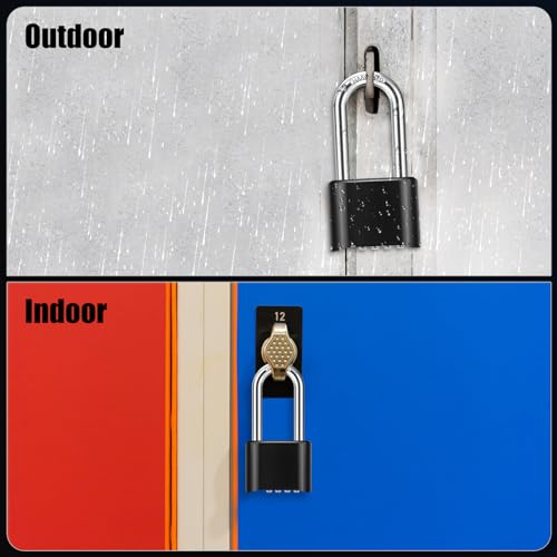2.44in Long Shackle Combination Lock, Diyife 2 Pack Large Outdoor Weatherproof Padlock, Design of Hidden Password & High Security, Resettable Combination Lock for Locker, Home, School, Garage, Gate by Diyife - Image 2