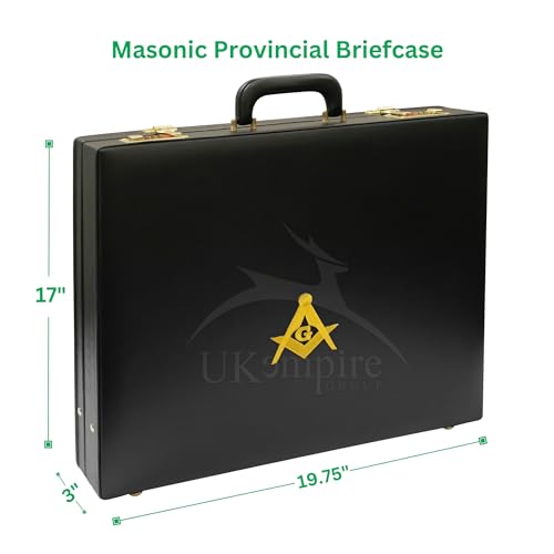 Premium Masonic Apron Hard Briefcase, Square Compass G Emblem (Provincial) – Freemason Bags & Cases2