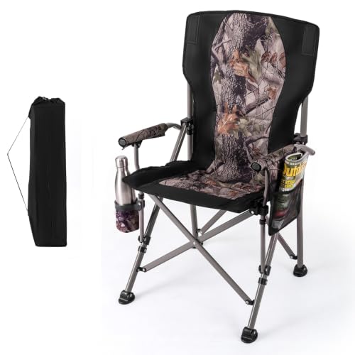 Goplus Folding Camping Chair, with Armrest, Carrying Bag, 400LBS