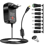 ✔️ 【Was Sie erhalten】 1 x Rocketek Universaladapter 30 W AC / DC-Netzteil, 8 x Multi DC-Buchsen, 30 Tage Rückerstattung, 12 Monate Austausch. Achtung: Polarität des Gleichstromsteckers: innen positiv (+), außen negativ (-), Polarität ist nicht umkehrbar.