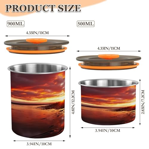 Envase hermético de acero inoxidable para café 500ml miniatura 2
