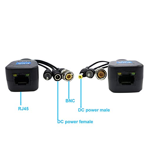5 Pairs Passive Power Video Power Balun Audio Bnc To Rj45 Connector Hd-Cvi/Tvi/Ahd/Cvbs Transceiver For 720P Up To 8Mp For Cctv Security Surveillance Camera System #TOP2
