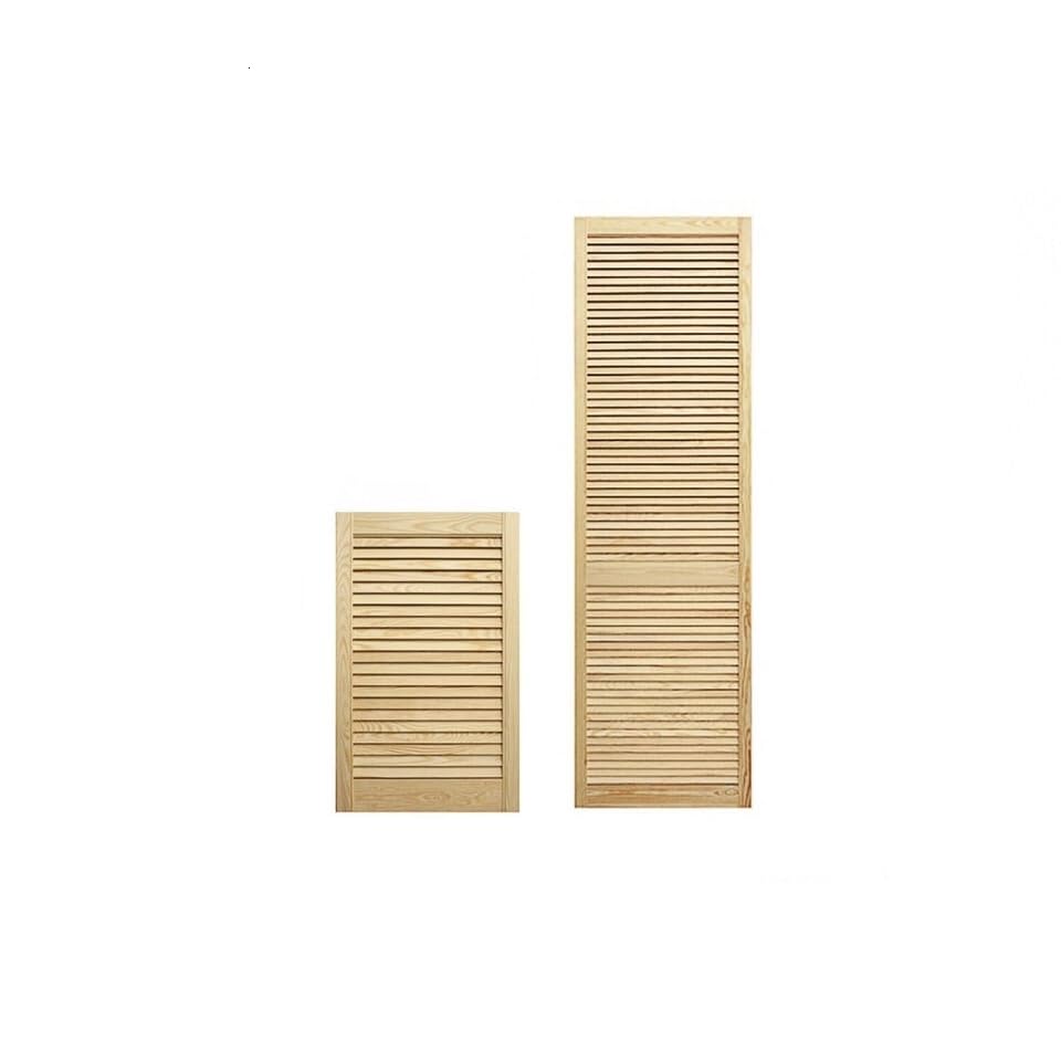 Classic Louvred Door - Solid Wooden Single Panel Unfinished Colour - Sanded, Polished, Extra Smooth Louvre Door - Ready to Paint - Wardrobe Doors, Cupboard Doors, D.I.Y, Room Dividers