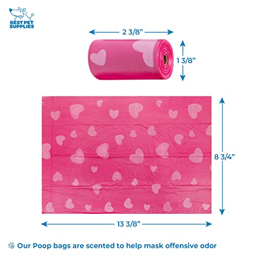 Image of Best Pet Supplies Dog Poop Bag Holder Leash Attachment Reusable Dispenser for Travel, Walking, Park, and Outdoor Use, Durable with Clip-On - Pink, Pack of 2