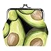nakw88 Veganes Leder Münzgeldbörse Wechseltasche Vintage Geldbörse mit Drucken für Frauen Mädchen Avocados Obst Grün gemalt