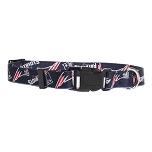 Littlearth Unisex-Adult NFL New England Patriots Pet Collar, Team Color, Medium