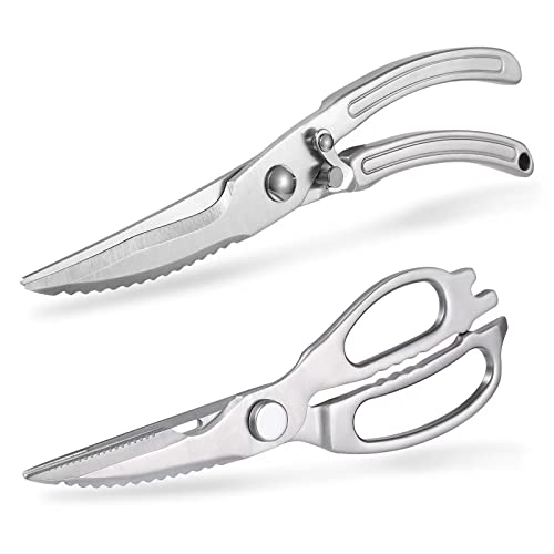 Heavy Duty Forged Poultry Shears,Sinye All Purpose Kitchen Shears With Magnetic Holder For Fridge,Pack Of 2 #TOP2