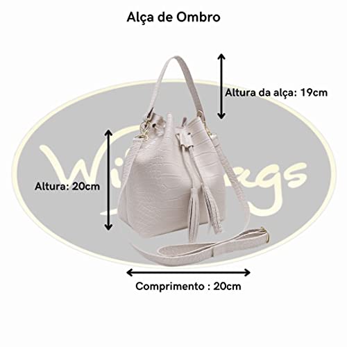 Bolsa Saco Feminina Alça Removível Linda Willibags (Nude)
