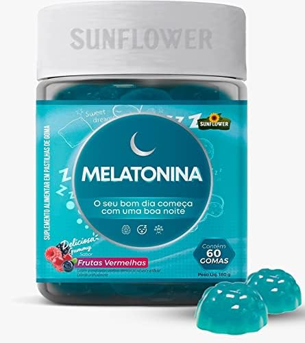Melatonina em Gummy 0,21mg Rápida absorção 60 gomas Sunflower