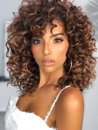 Gowit Gogo Curl Crochet Hair 8 Inch 6 Packs Short Curly Crochet Hair for Black Women Ombre Brown Deep Ocean Wave Synthetic Crochet Braids (8inch,T4/30)