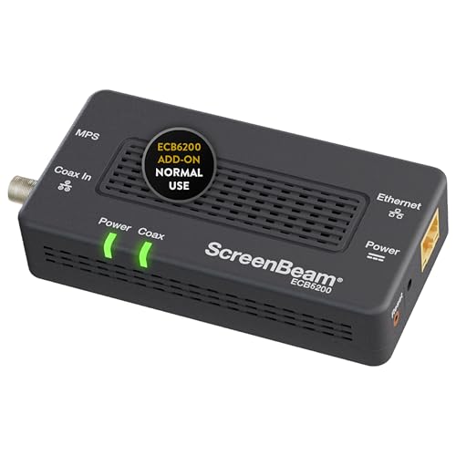 ScreenBeam Bonded MoCA 2.0 Network Adapter for High Speed Internet, Ethernet Over Coax - Single Add-On Adapter for Existing MoCA Network