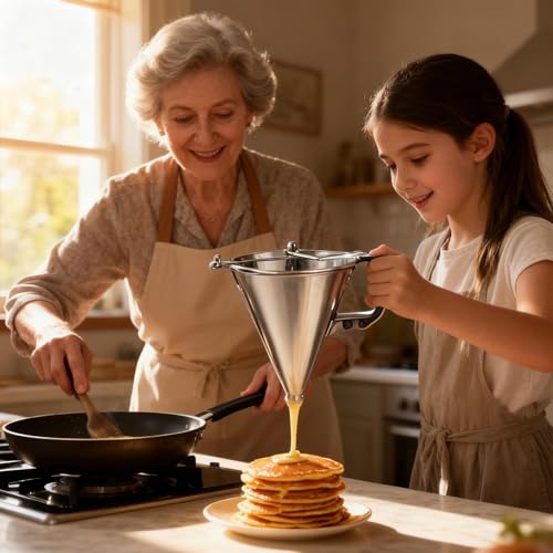 Batter Funnel - 1800ml, Stainless Steel Dispenser, Pouring Tool | Baking Pastry Pancake Cupcake Chocolate Funnel, Kitchen Cooking Accessory Restaurant Commercial Dining - Image 5