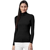 Ontarious Look Women’s High and Turtle Neck Cotton T-Shirt
