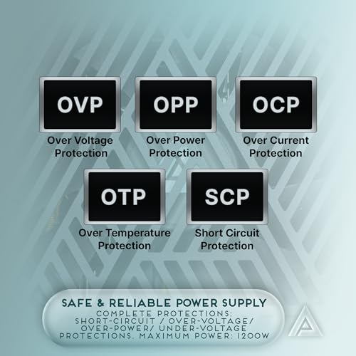 Image of Apevia ATX-SL1200W Soul 1200W Fully Modular Power Supply ATX 3.0 & 3.1 Compatible, PCIe 5.1 12V-2x6 Connector ATX Active PFC, DC to DC Converter Design, 140mm Silent Fan, RoHS Compliance | Fully Modular PSU, ATX 3.1 PCIE5.1 Ready, 12VHPWR Cable Included, Active PFC, 140mm Auto Thermal Fan, Heavy Duty Protections