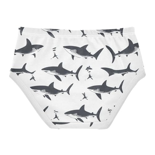 Wusikd Shark Girls' Underwear Cotton White Girls Briefs Soft Toddler Underwear 2T2